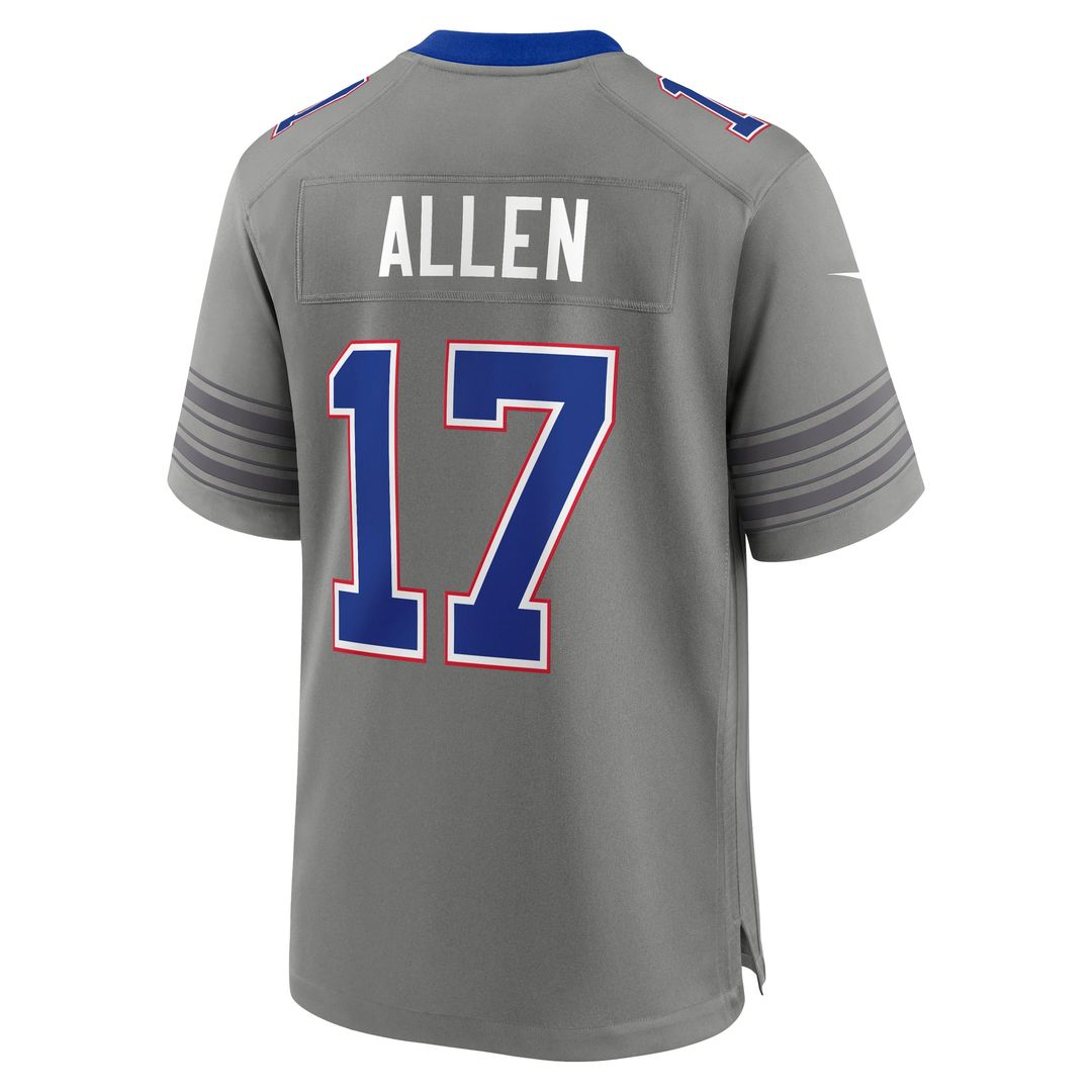 Buffalo Bills Josh Allen Gray Nickel City Game Jersey product image 3, provided for visual reference and product detail