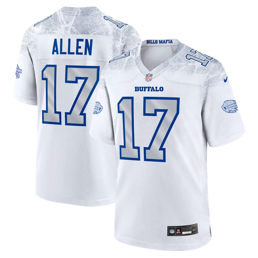 Buffalo Bills Josh Allen White Rivalries Collection Game Jersey product image 1, provided for visual reference and product