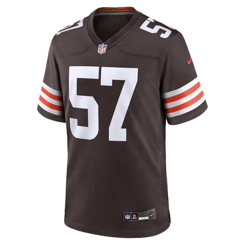 Cleveland Browns Clay Matthews Brown Game Retired Player Jersey product image 2, provided for visual reference and product