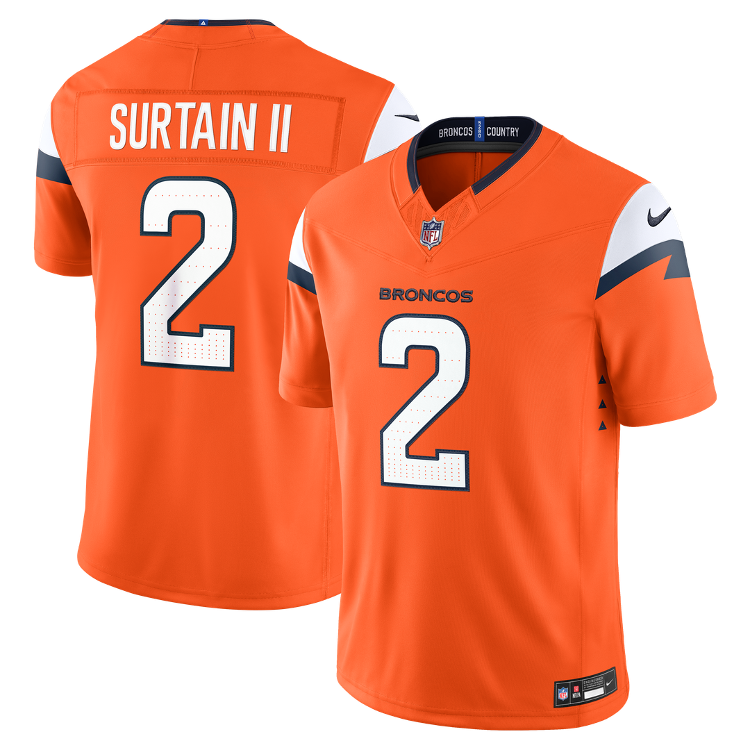 Denver Broncos Pat Surtain II Navy Alternate Vapor F.U.S.E. Stitched Limited Jersey product image 7, provided for visual