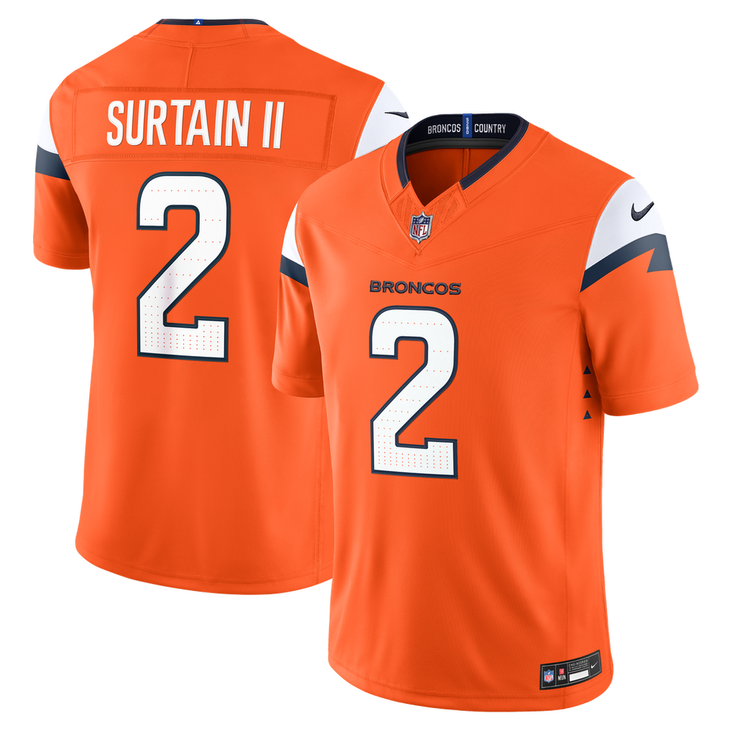 Denver Broncos Pat Surtain II White Vapor F.U.S.E. Stitched Limited Jersey product image 7, provided for visual reference