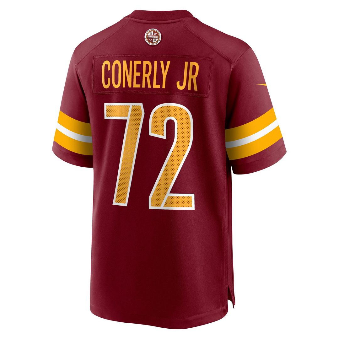 Washington Commanders Josh Conerly Jr. Burgundy Team Game Jersey product image 3, provided for visual reference and product