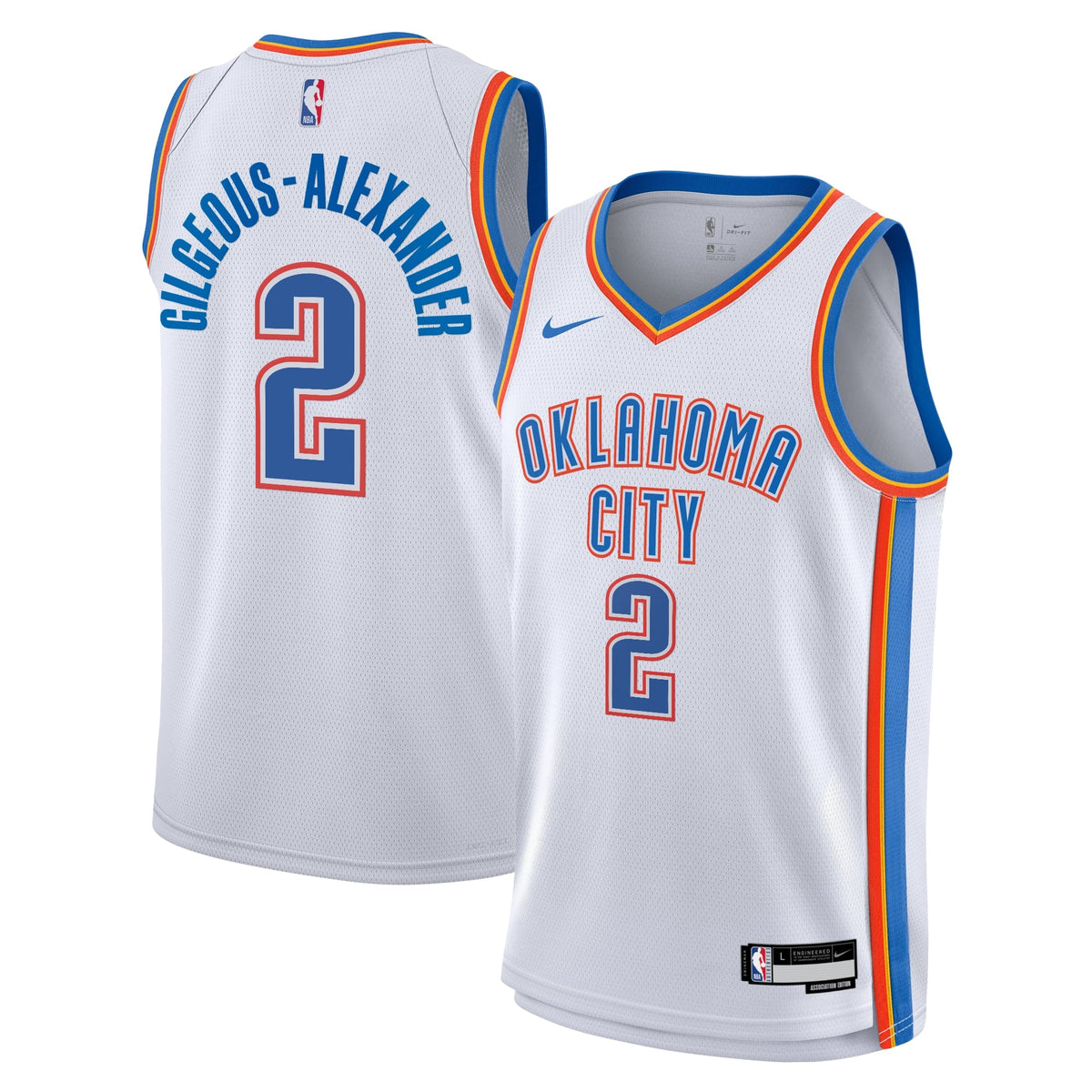 Shai Gilgeous-Alexander Oklahoma City Thunder Association Edition Swingman Jersey - White - Youth product image 2, provided