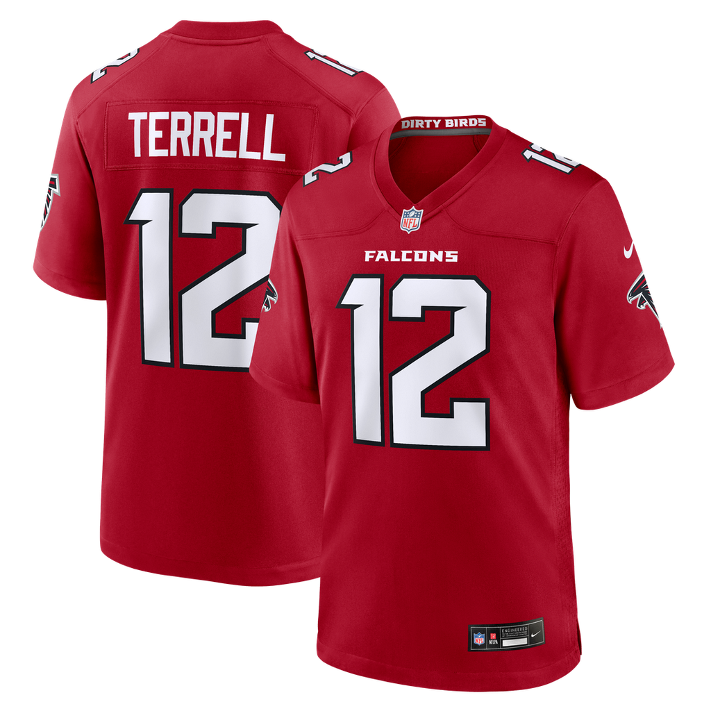 Atlanta Falcons Avieon Terrell Red Game Jersey product image 1, provided for visual reference and product detail review