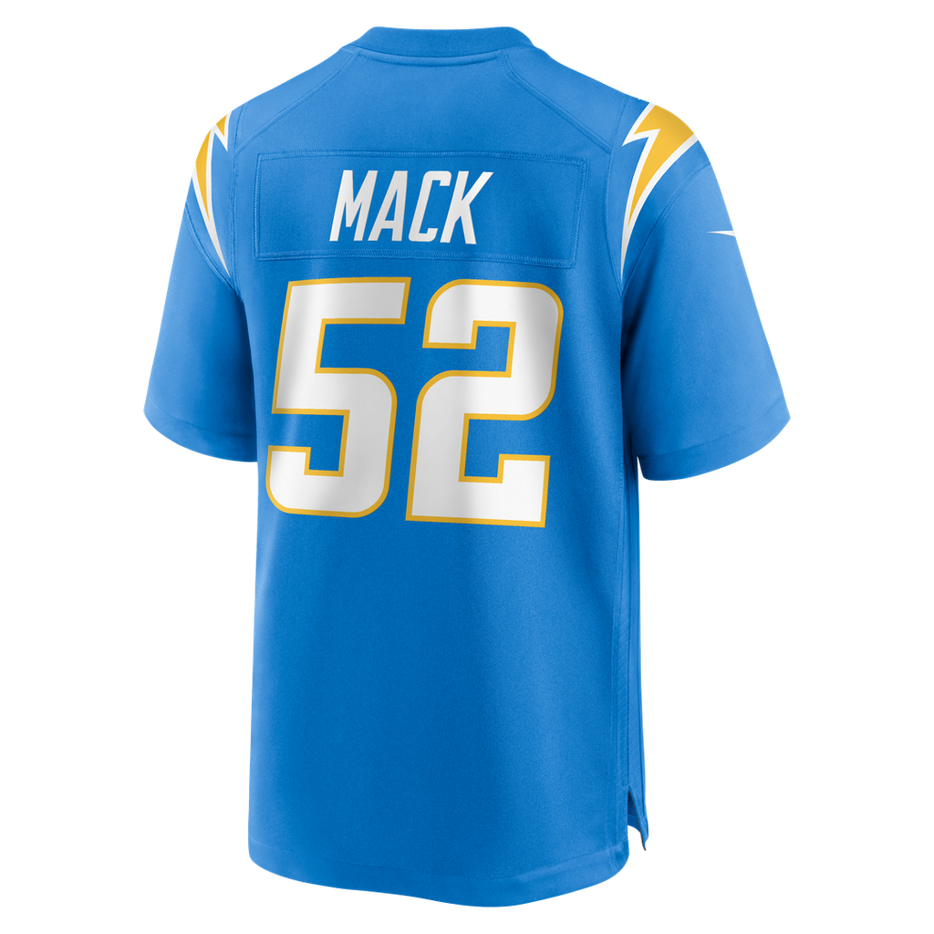 Los Angeles Chargers Khalil Mack Powder Blue Game Jersey product image 3, provided for visual reference and product detail
