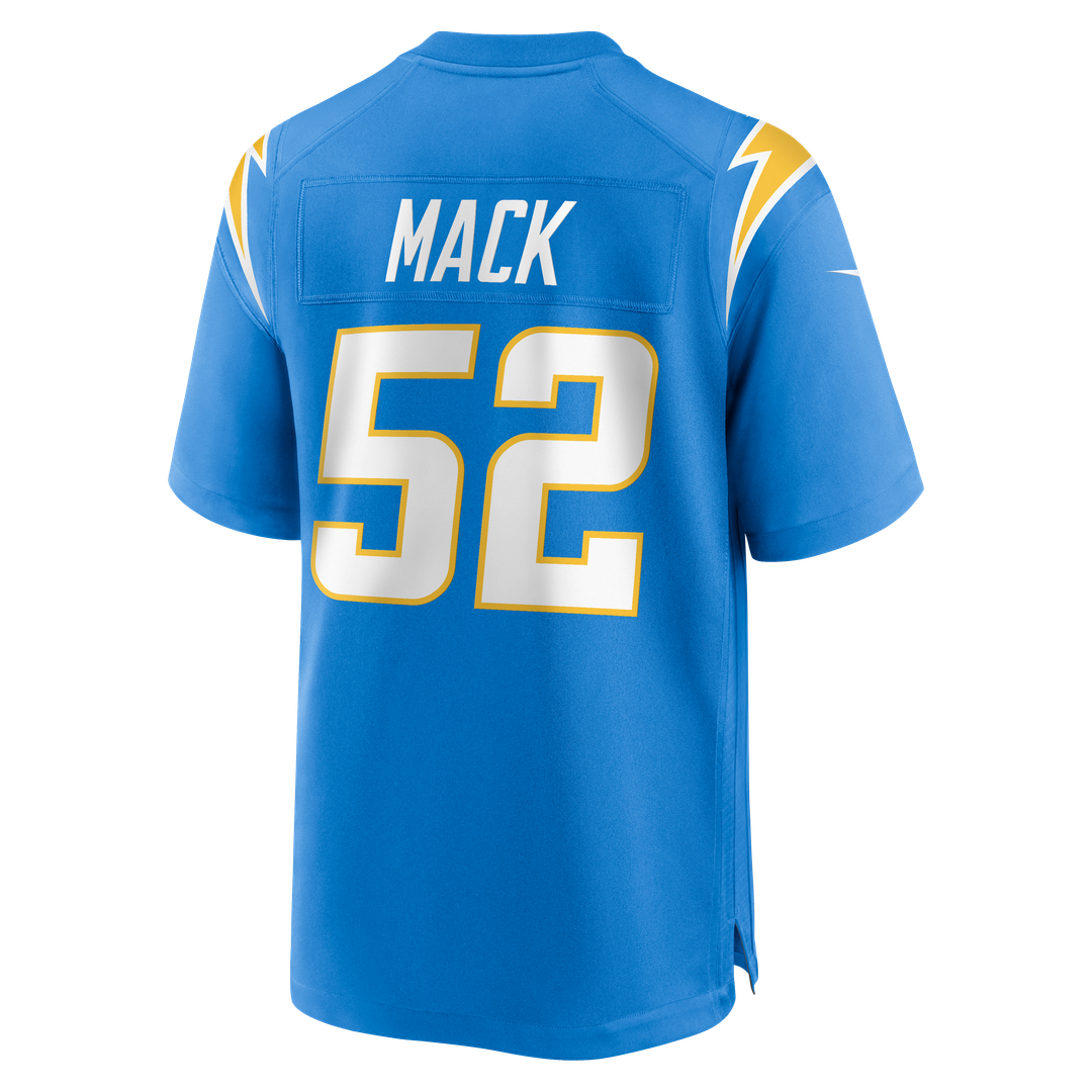 Los Angeles Chargers Khalil Mack Powder Blue Game Jersey product image 3, provided for visual reference and product detail