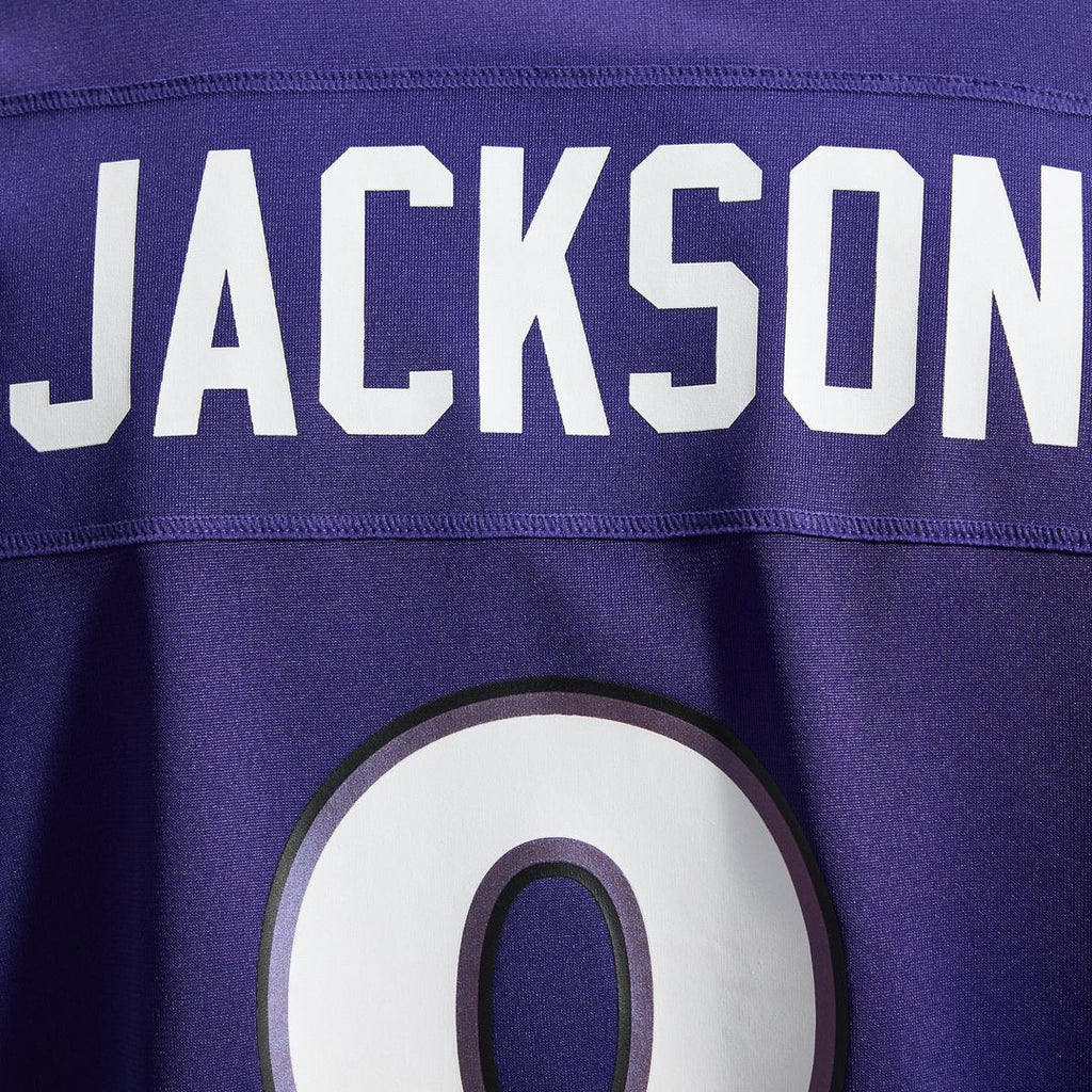 Baltimore Ravens Lamar Jackson Purple Team Game Jersey product image 11, provided for visual reference and product detail