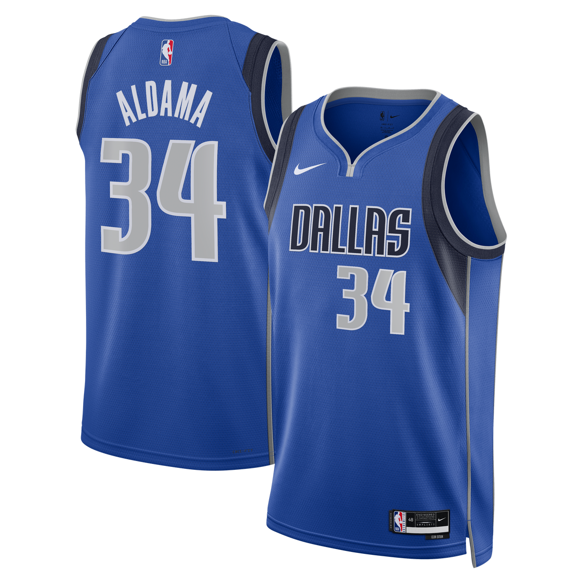 Dallas Mavericks Icon Edition Swingman Basketball Jersey - Blue - Santi Aldama - Unisex product image 1, provided for visual