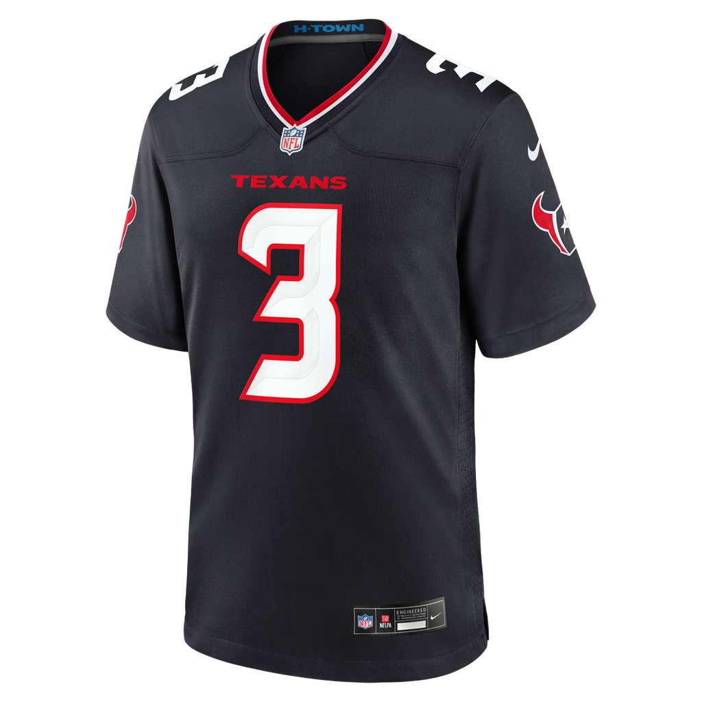 Houston Texans Kamari Lassiter Navy Team Game Jersey product image 2, provided for visual reference and product detail review