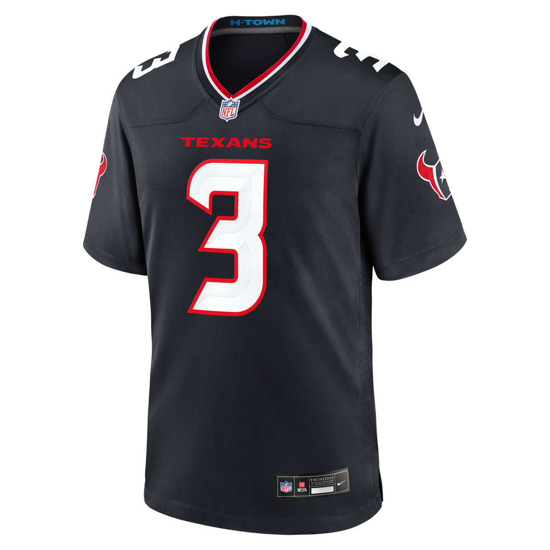 Houston Texans Kamari Lassiter Navy Team Game Jersey product image 2, provided for visual reference and product detail review