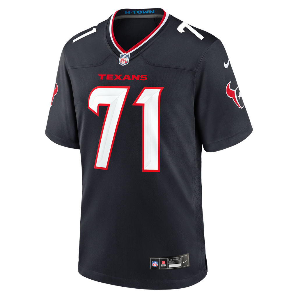Houston Texans Braden Smith Navy Team Game Jersey product image 2, provided for visual reference and product detail review