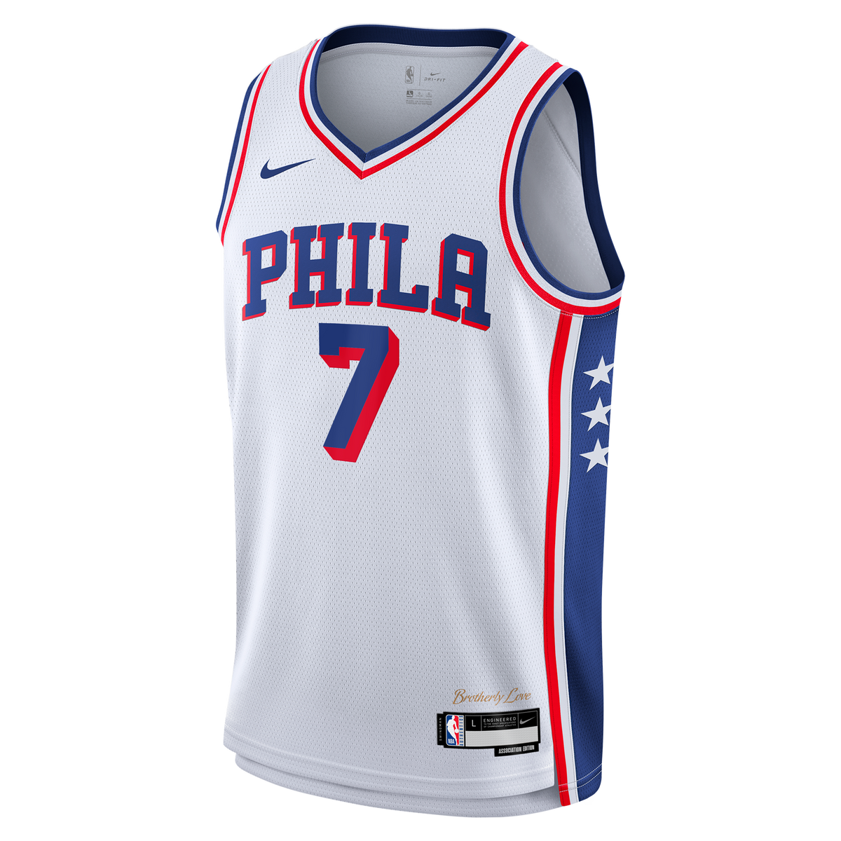Jaylen Brown Philadelphia 76ers Association Edition Swingman Jersey - White - Youth product image 3, provided for visual