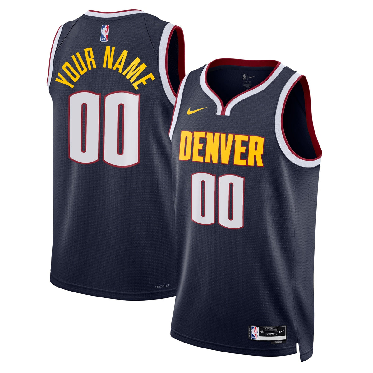 Denver Nuggets Icon Swingman Basketball Jersey - Custom - Unisex product image 1, provided for visual reference and product