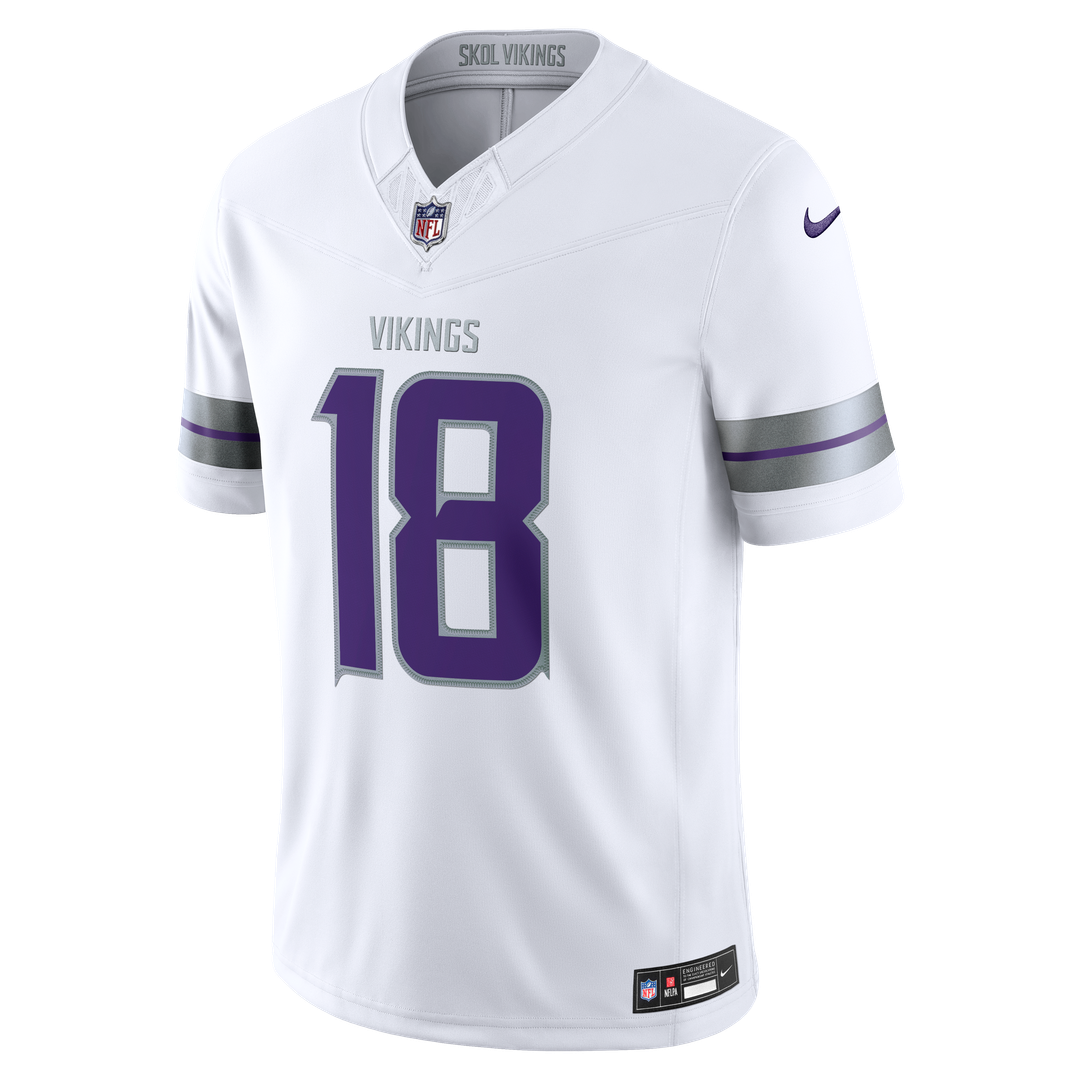 Minnesota Vikings Justin Jefferson White Alternate Vapor F.U.S.E. Stitched Limited Jersey product image 2, provided for
