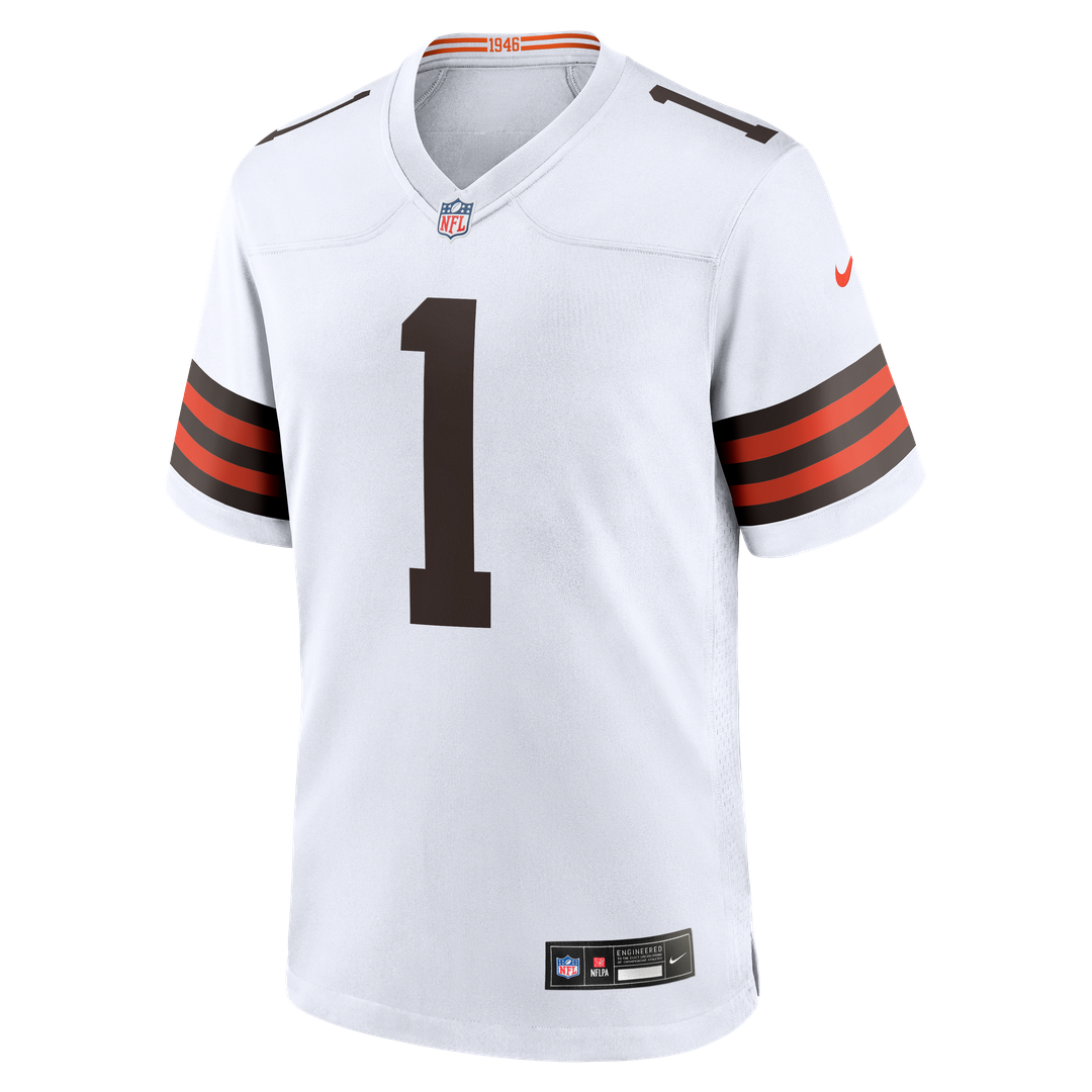 Cleveland Browns KC Concepcion Jr. White Game Jersey product image 2, provided for visual reference and product detail review