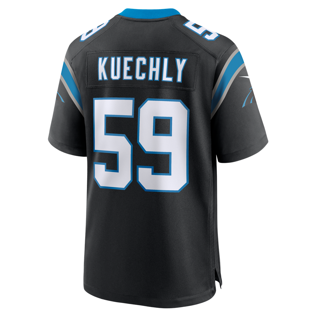 Carolina Panthers Luke Kuechly Black Team Game Jersey product image 3, provided for visual reference and product detail