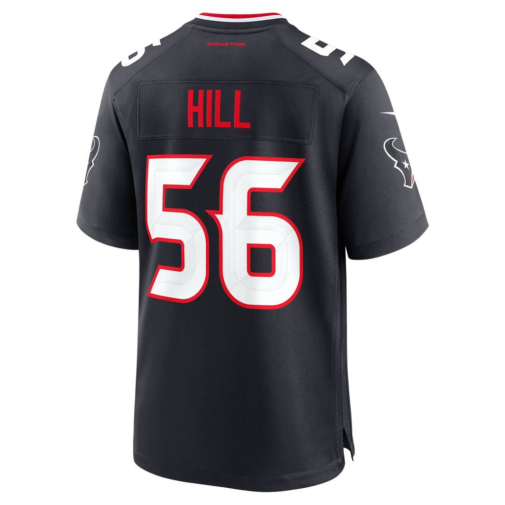 Houston Texans Jamal Hill Navy Team Game Jersey product image 3, provided for visual reference and product detail review
