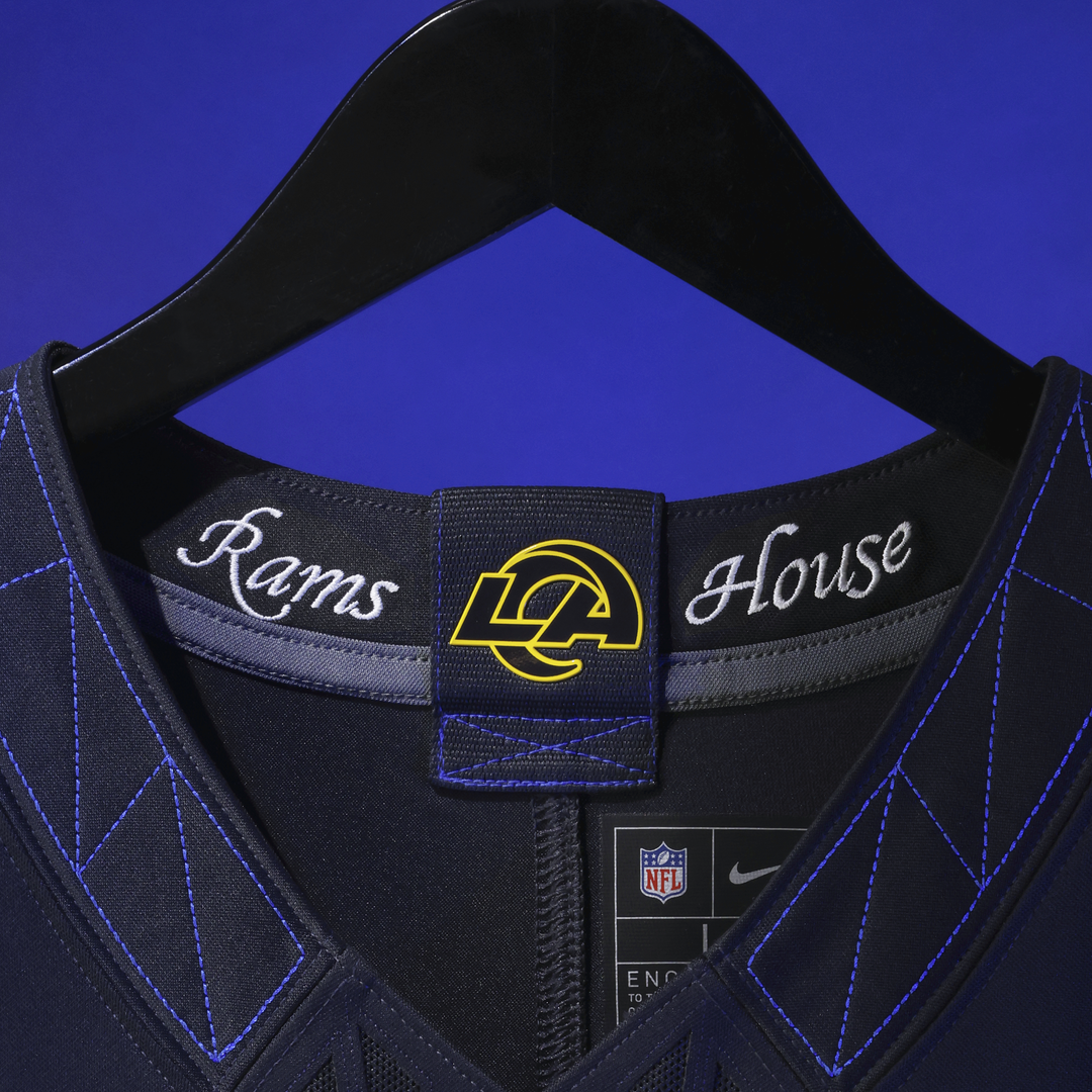 Los Angeles Rams Puka Nacua Dark Blue Rivalries Collection Stitched Limited Jersey product image 10, provided for visual
