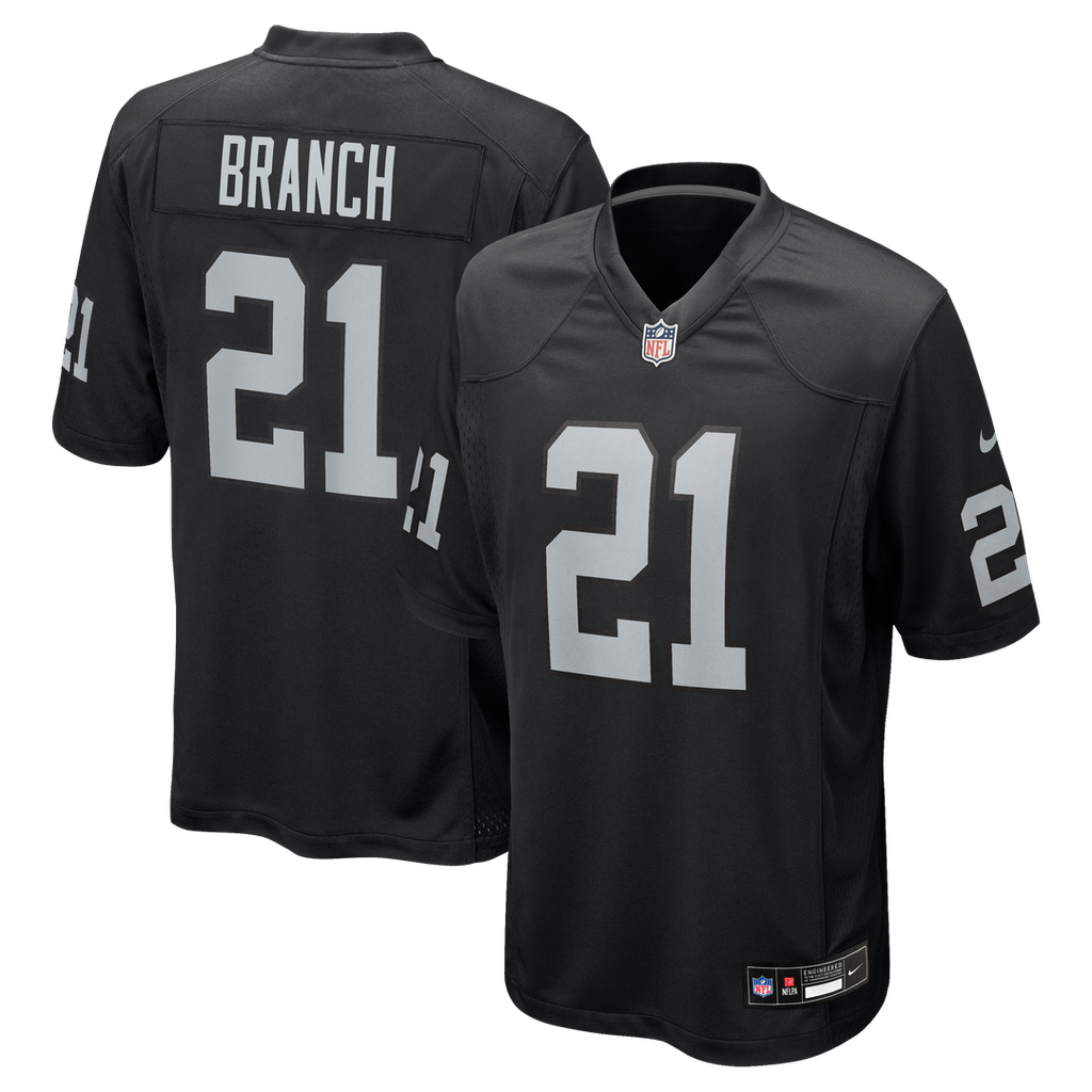 Las Vegas Raiders Cliff Branch Black Retired Player Game Jersey product image 1, provided for visual reference and product