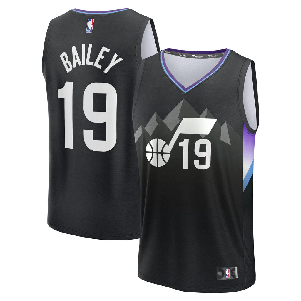Utah Jazz Ace Bailey Fanatics Black 2025 NBA Draft First Round Pick Fast Break Replica Jersey - Statement Edition for Men