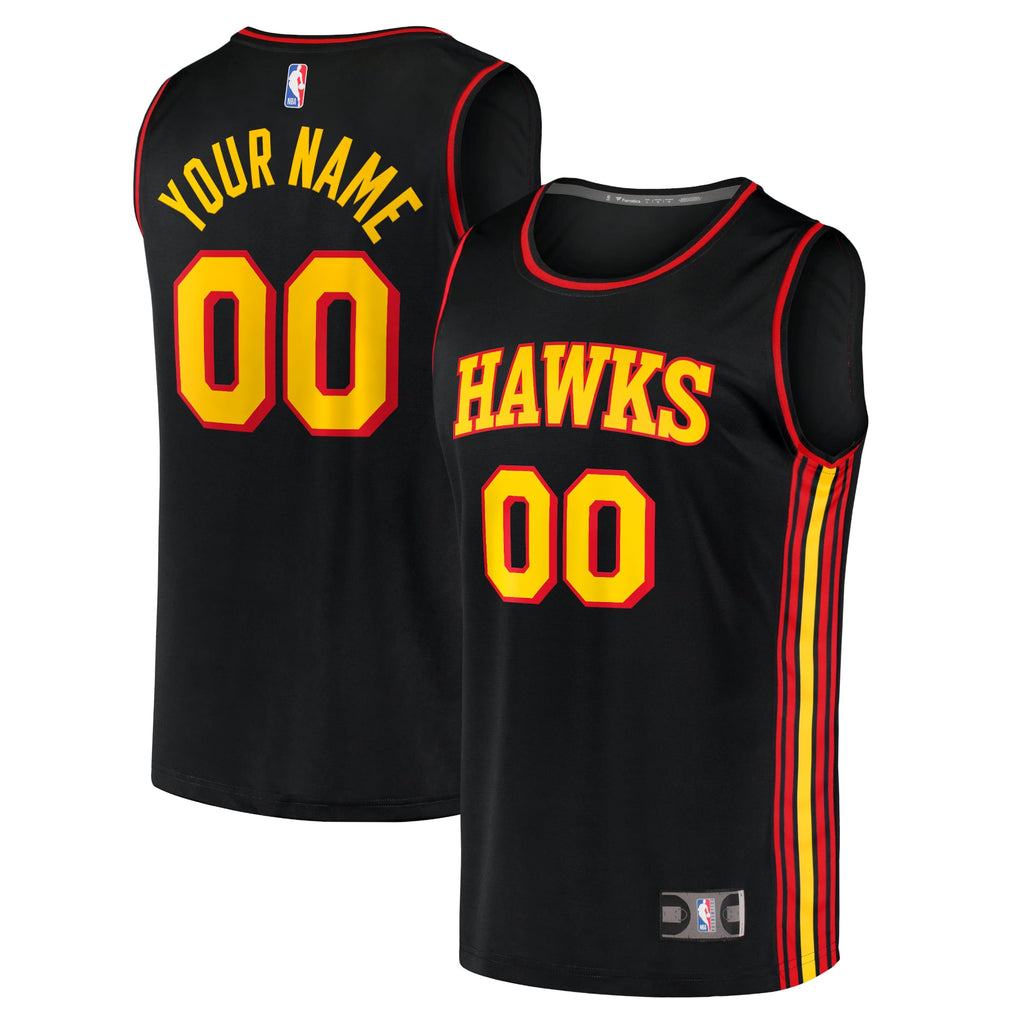 Atlanta Hawks Fanatics Black Fast Break Replica Custom Jersey - Statement Edition for Men product image 2, provided for