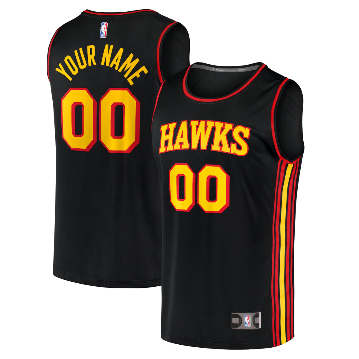 Atlanta Hawks Fanatics Black Fast Break Replica Custom Jersey - Statement Edition for Men product image 2, provided for