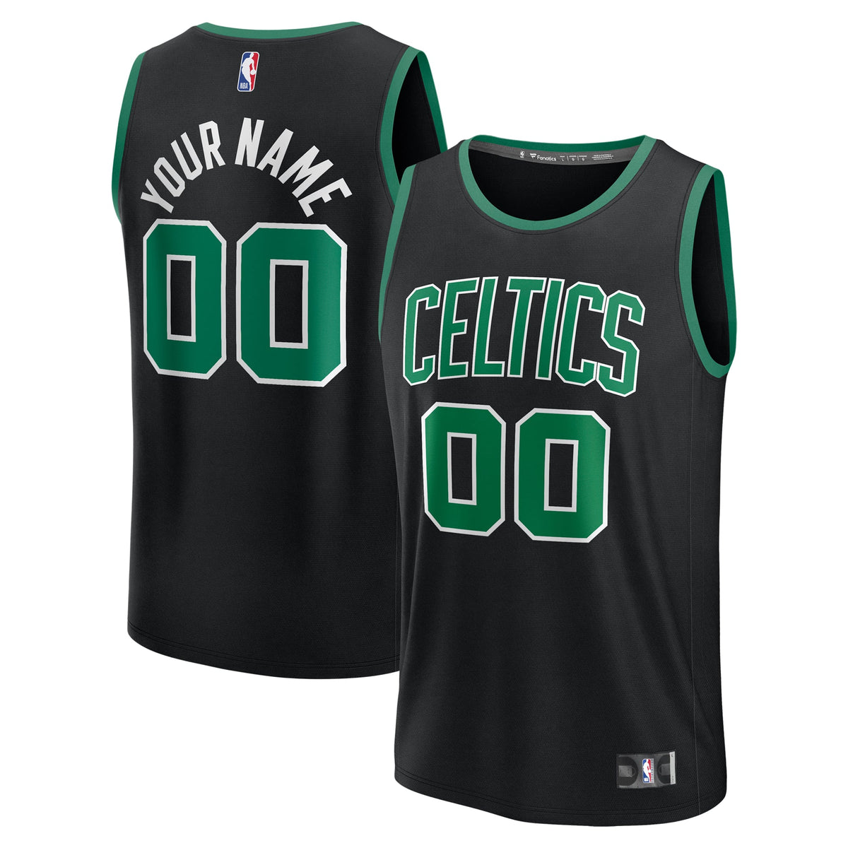 Boston Celtics Fanatics Black Fast Break Custom Jersey - Statement Edition for Men product image 2, provided for visual