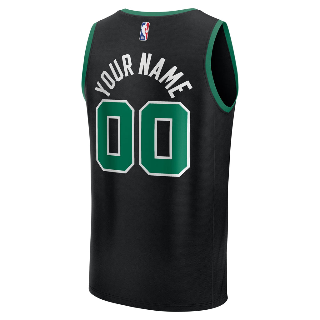 Boston Celtics Fanatics Black Fast Break Custom Jersey - Statement Edition for Men product image 4, provided for visual