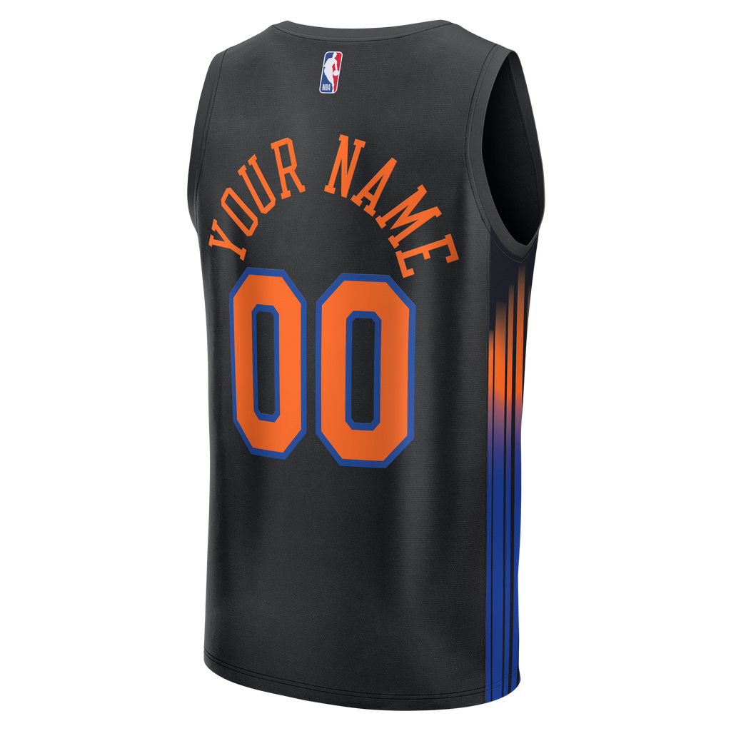 New York Knicks Fanatics Black Fast Break Custom Jersey - Icon Edition for Men product image 4, provided for visual