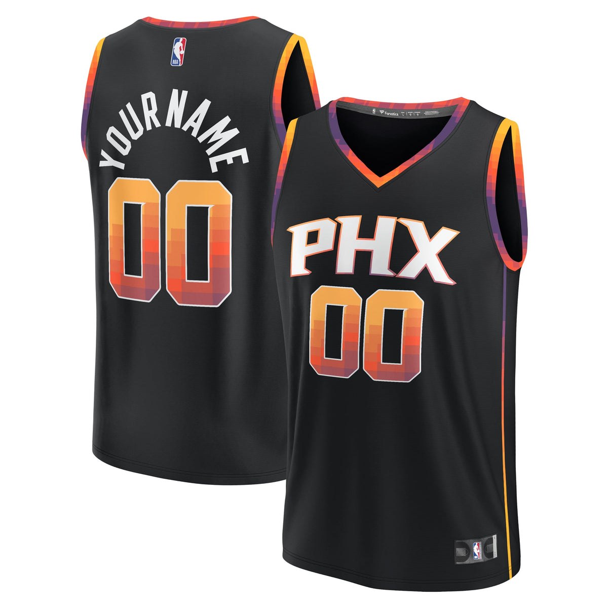 Phoenix Suns Fanatics Black Fast Break Custom Replica Jersey - Statement Edition for Men product image 1, provided for