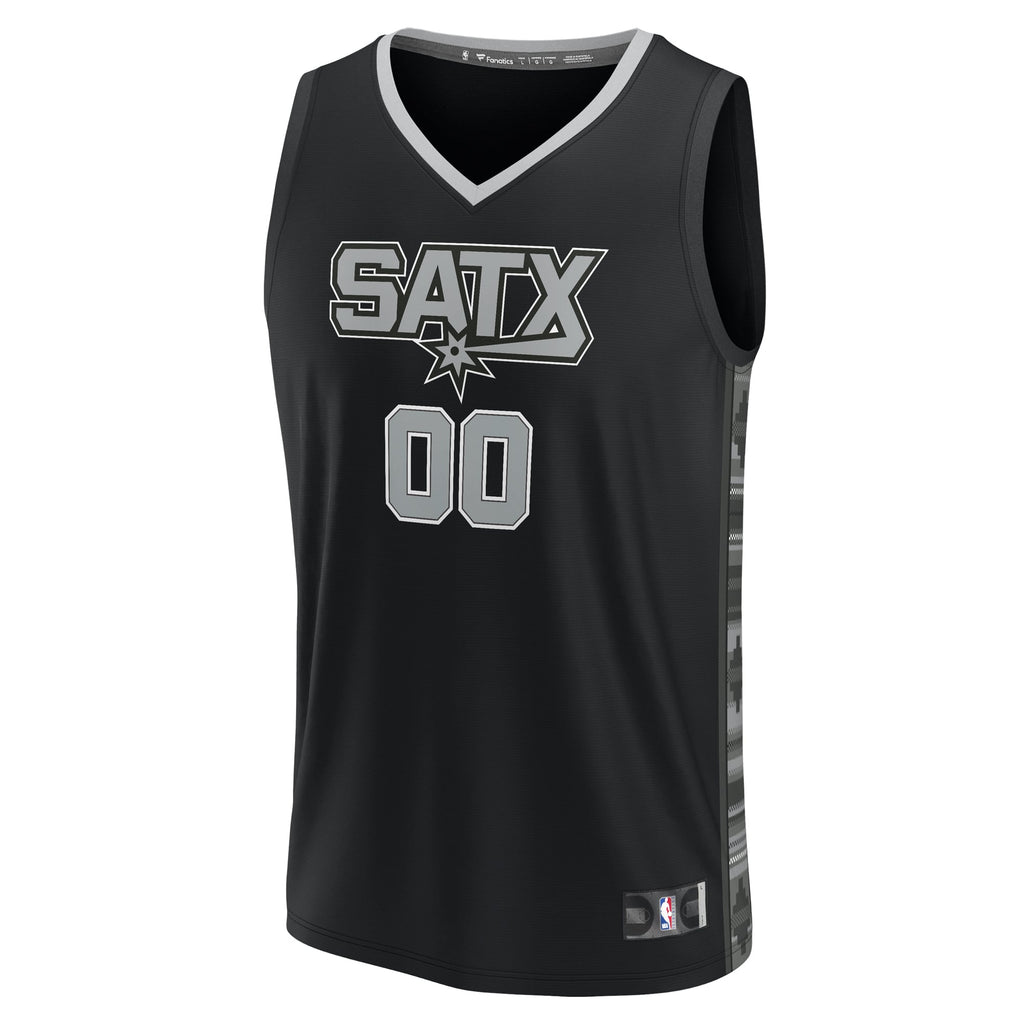 San Antonio Spurs Fanatics Black Fast Break Custom Replica Jersey - Statement Edition for Men product image 3, provided for