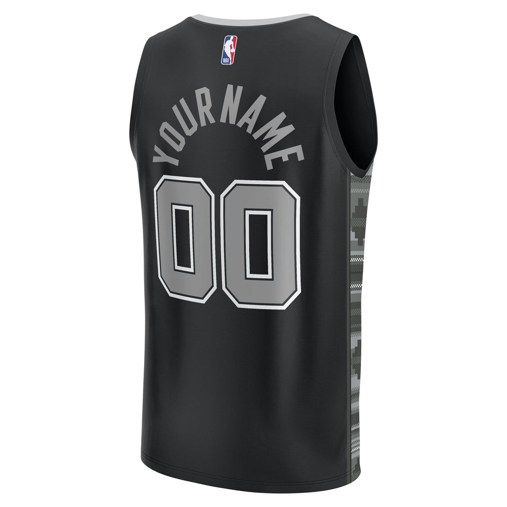 San Antonio Spurs Fanatics Black Fast Break Custom Replica Jersey - Statement Edition for Men product image 4, provided for
