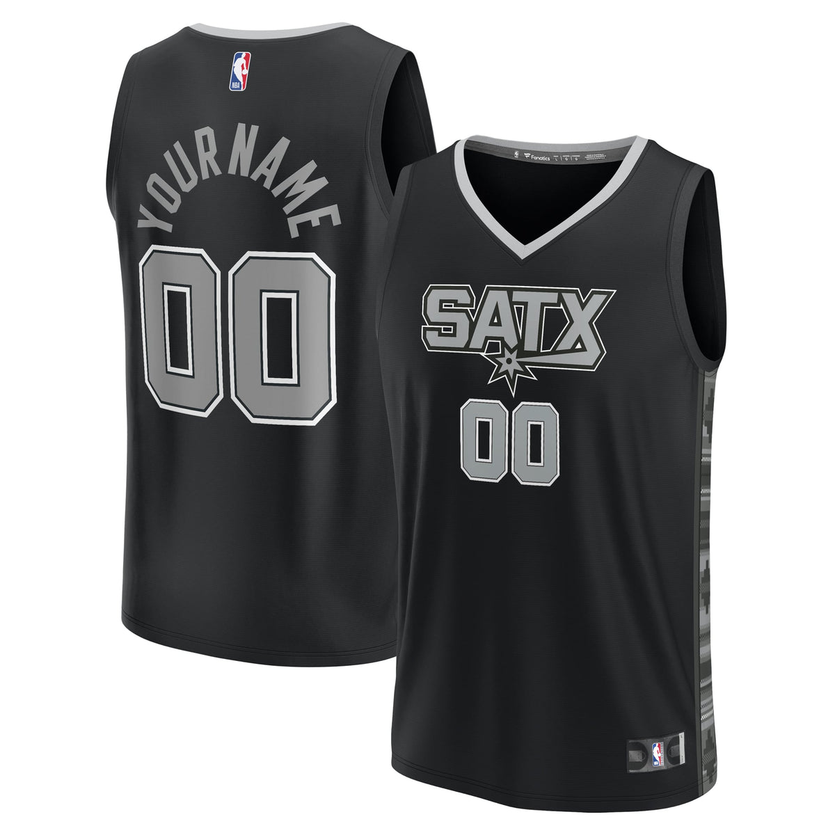 San Antonio Spurs Fanatics Black Fast Break Custom Replica Jersey - Statement Edition for Men product image 1, provided for