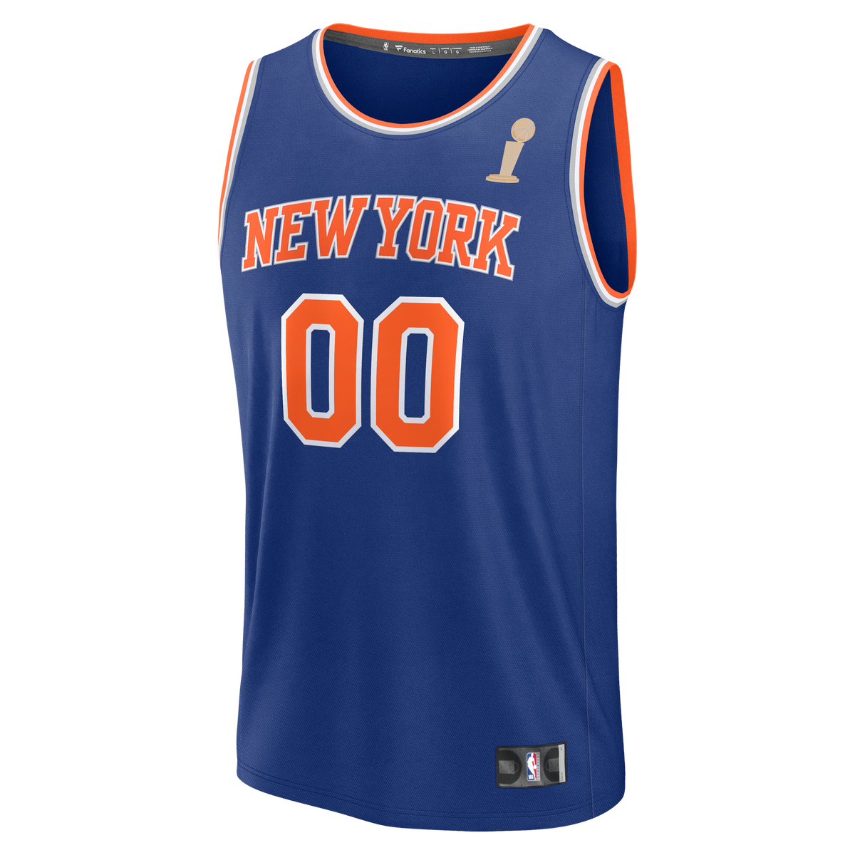 New York Knicks Fanatics Blue 2026 NBA Finals Champions Fast Break Custom Jersey - Icon Edition for Men product image 3,