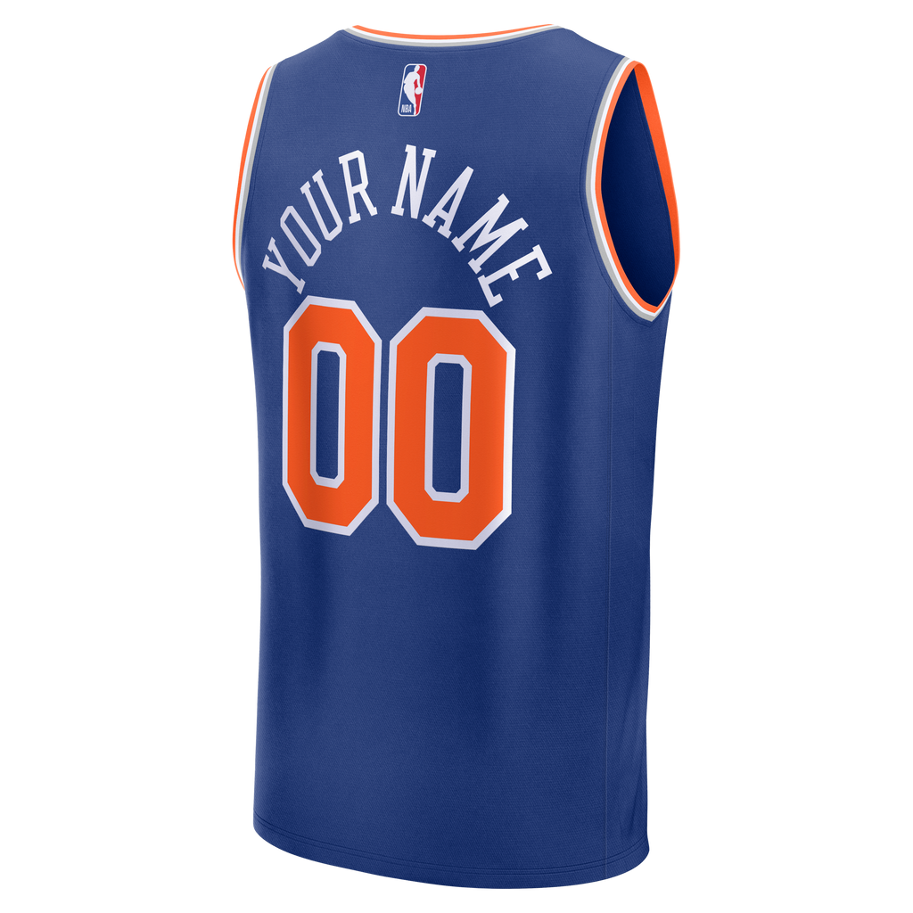 New York Knicks Fanatics Blue 2026 NBA Finals Champions Fast Break Custom Jersey - Icon Edition for Men product image 4,