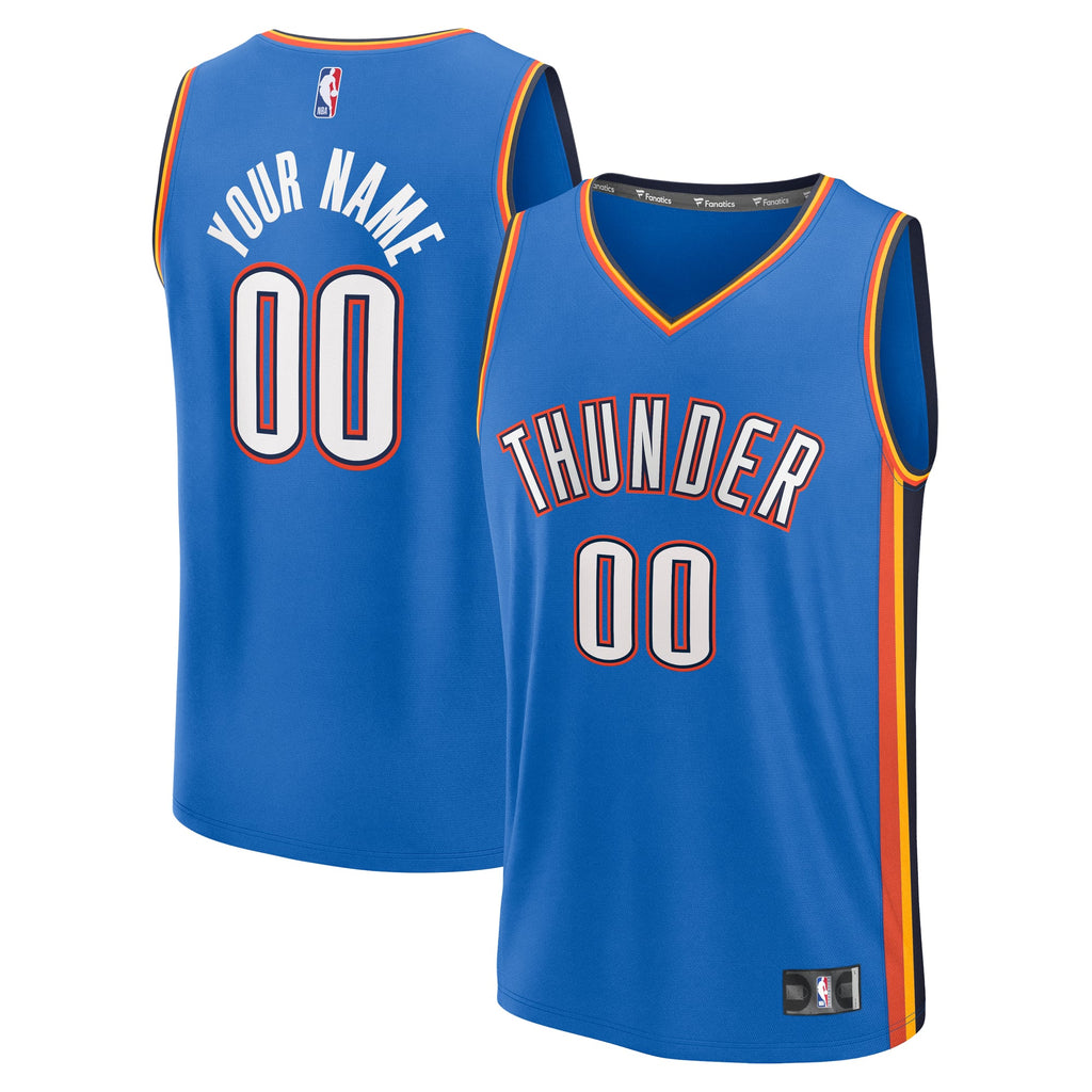 Oklahoma City Thunder Fanatics Blue Fast Break Custom Jersey - Icon Edition for Men product image 2, provided for visual