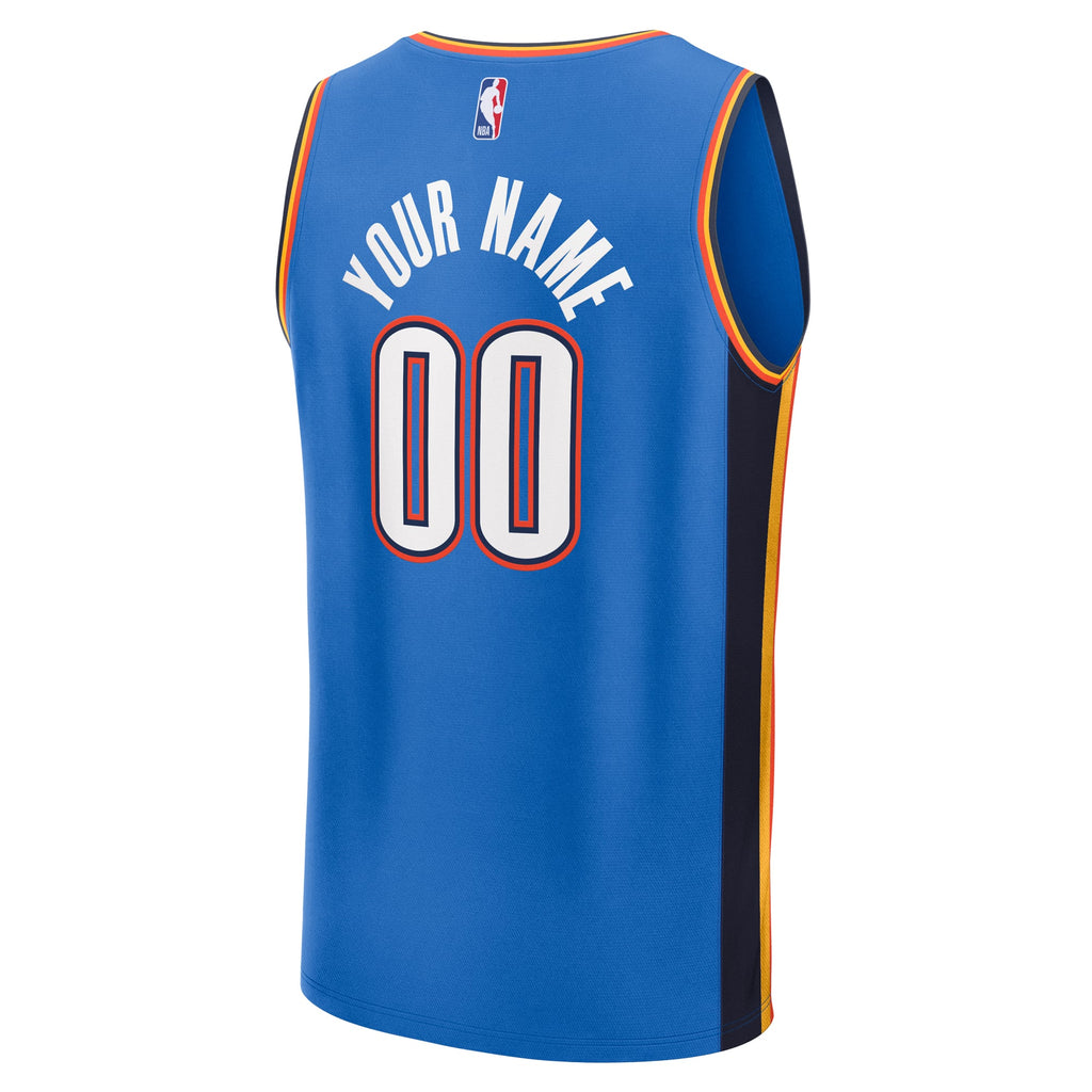 Oklahoma City Thunder Fanatics Blue Fast Break Custom Jersey - Icon Edition for Men product image 4, provided for visual