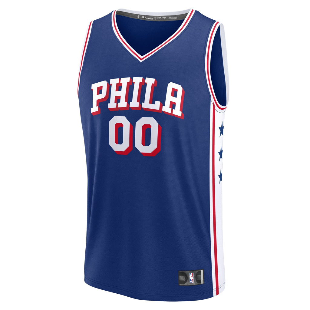 Philadelphia 76ers Fanatics Blue Fast Break Custom Jersey - Icon Edition for Men product image 3, provided for visual