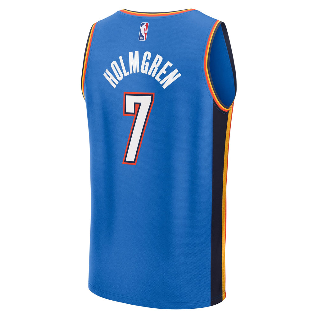 Oklahoma City Thunder Chet Holmgren Fanatics Blue Fast Break Replica Player Jersey - Icon Edition for Men product image 4,