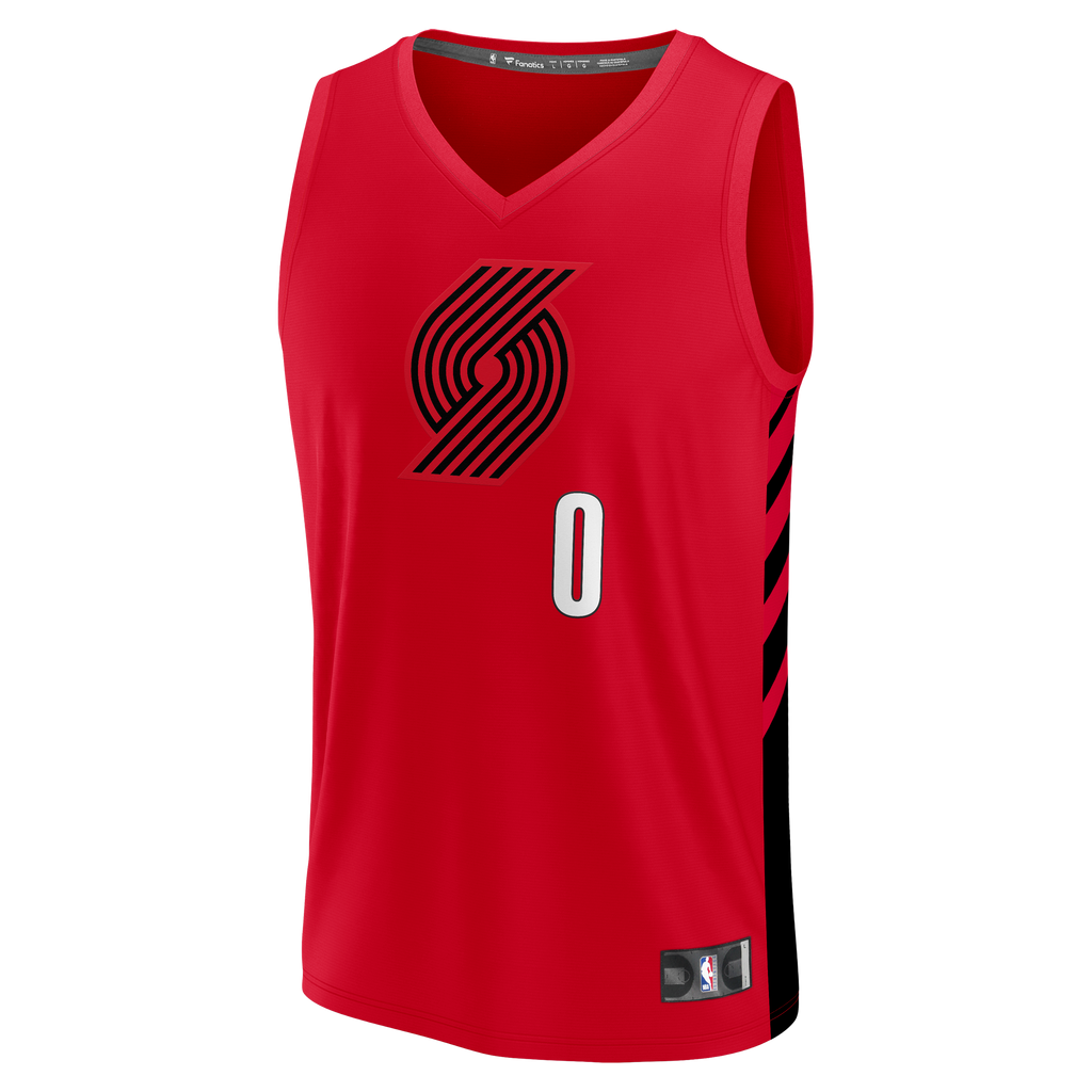Portland Trail Blazers Damian Lillard Fanatics Red Fast Break Replica Jersey - Statement Edition for Men product image 3,