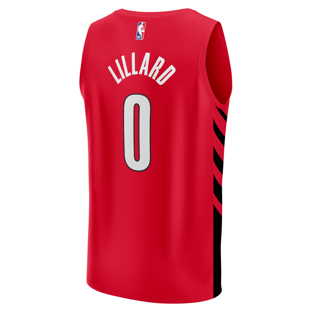 Portland Trail Blazers Damian Lillard Fanatics Red Fast Break Replica Jersey - Statement Edition for Men product image 4,