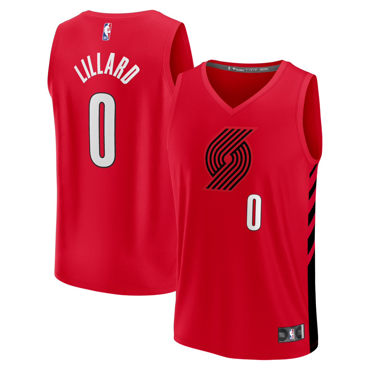 Portland Trail Blazers Damian Lillard Fanatics Red Fast Break Replica Jersey - Statement Edition for Men product image 1,