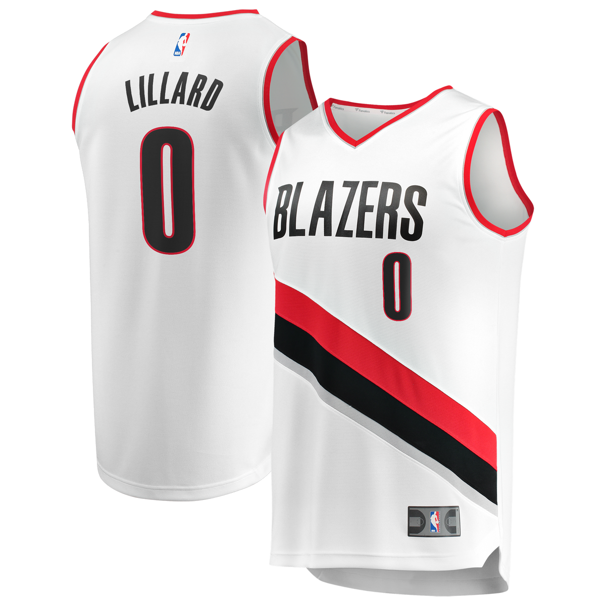 Portland Trail Blazers Damian Lillard Fanatics White Fast Break Replica Jersey - Association Edition for Men product image