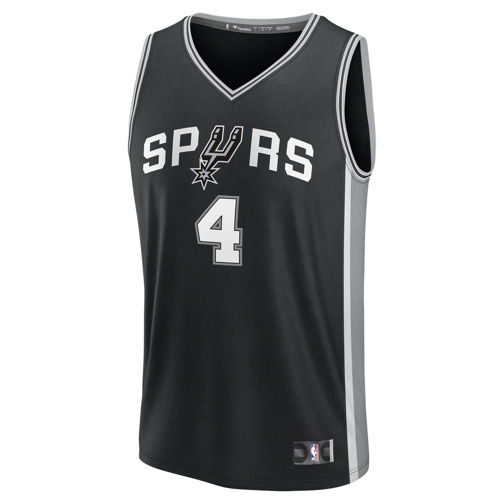 San Antonio Spurs De'Aaron Fox Fanatics Black Fast Break Replica Player Jersey - Icon Edition for Men product image 3,