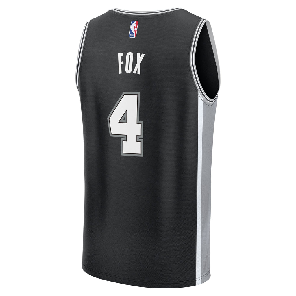 San Antonio Spurs De'Aaron Fox Fanatics Black Fast Break Replica Player Jersey - Icon Edition for Men product image 4,