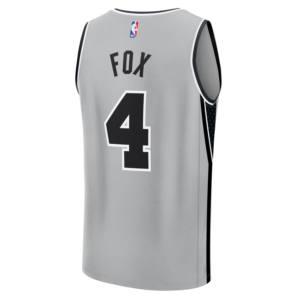 San Antonio Spurs De'Aaron Fox Fanatics Silver Fast Break Jersey - Statement Edition for Men product image 4, provided for