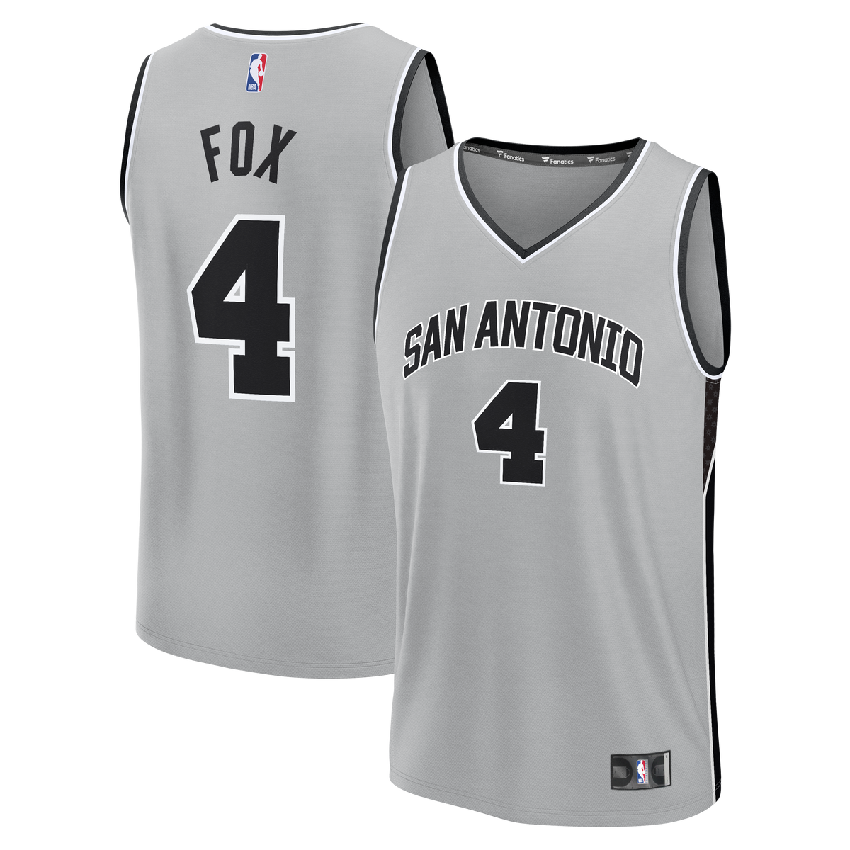 San Antonio Spurs De'Aaron Fox Fanatics Silver Fast Break Jersey - Statement Edition for Men product image 1, provided for