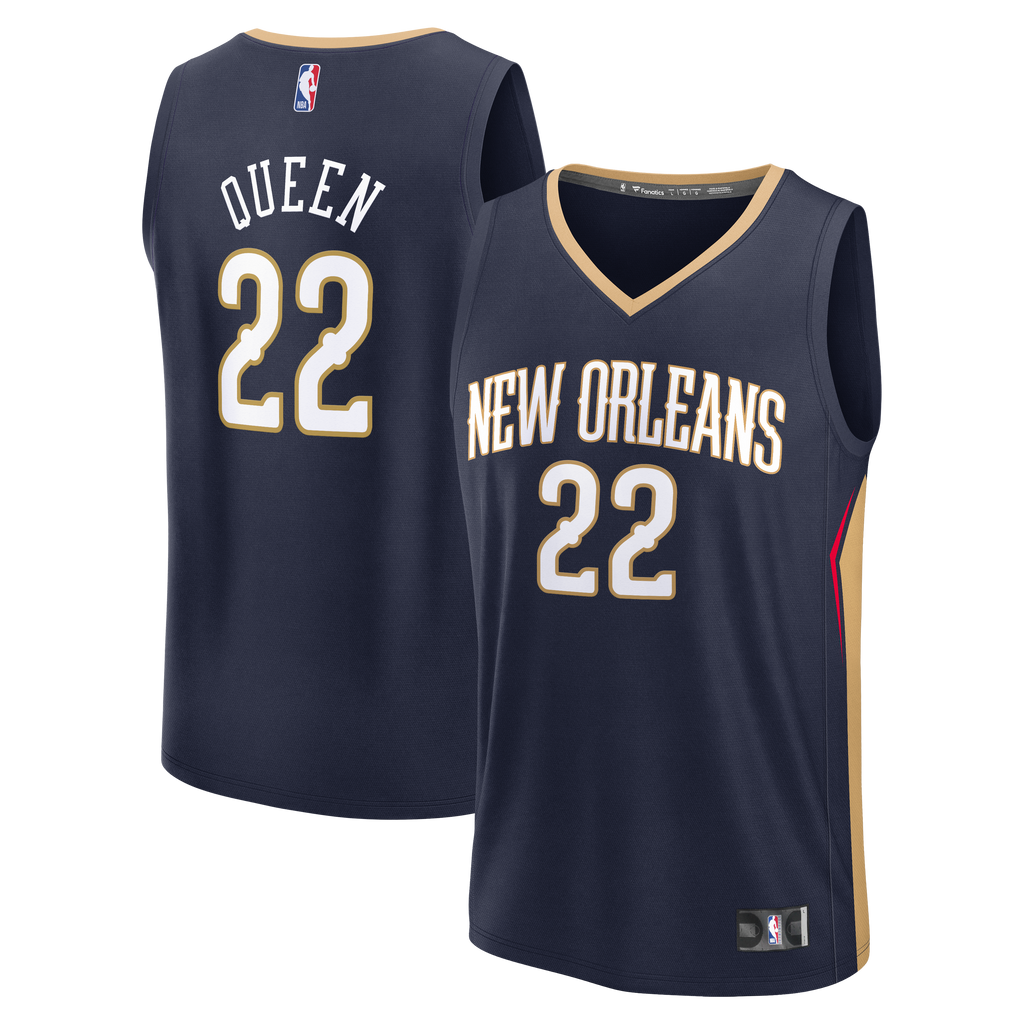 New Orleans Pelicans Derik Queen Fanatics Navy Fast Break Replica Jersey - Icon Edition for Men product image 2, provided