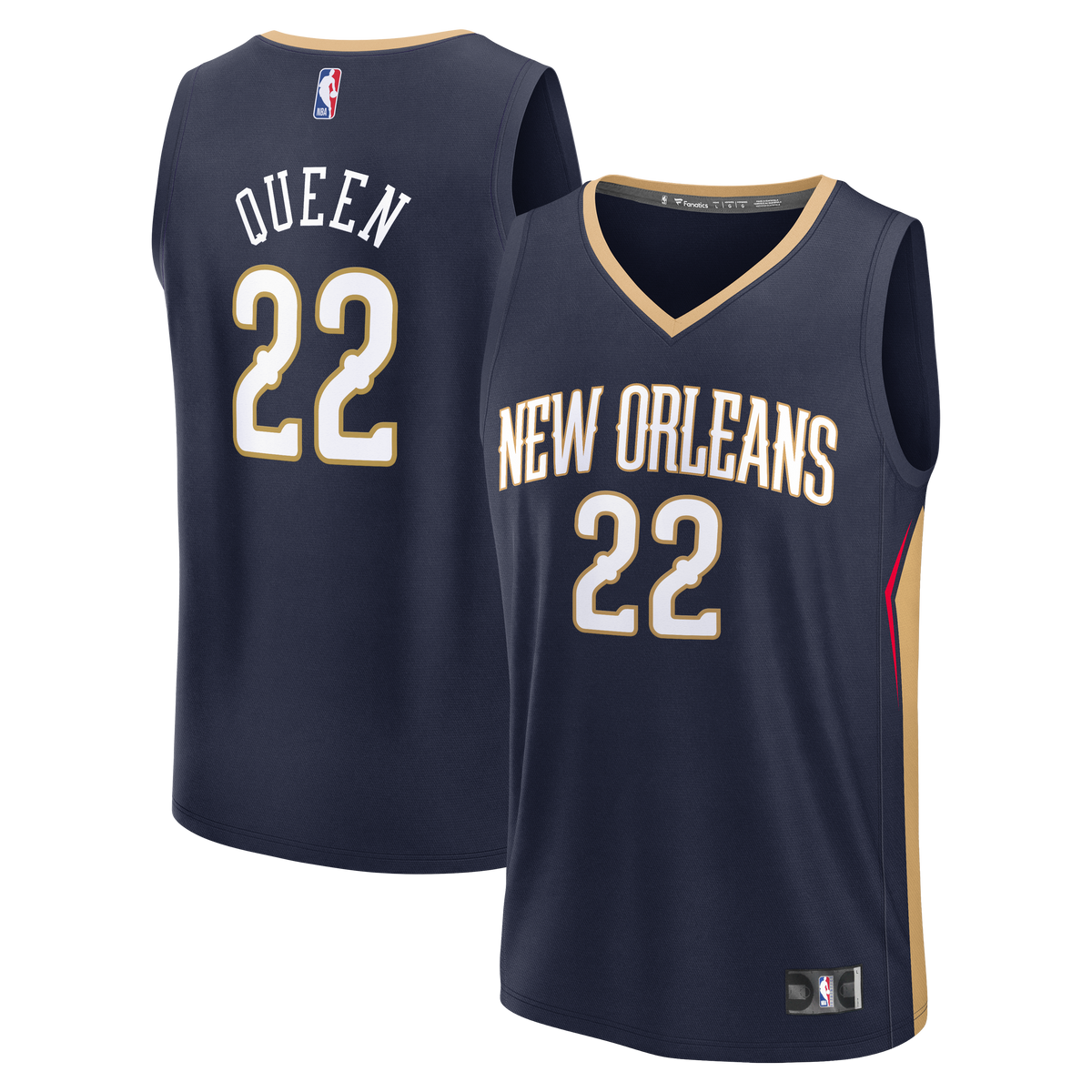New Orleans Pelicans Derik Queen Fanatics Navy Fast Break Replica Jersey - Icon Edition for Men product image 2, provided