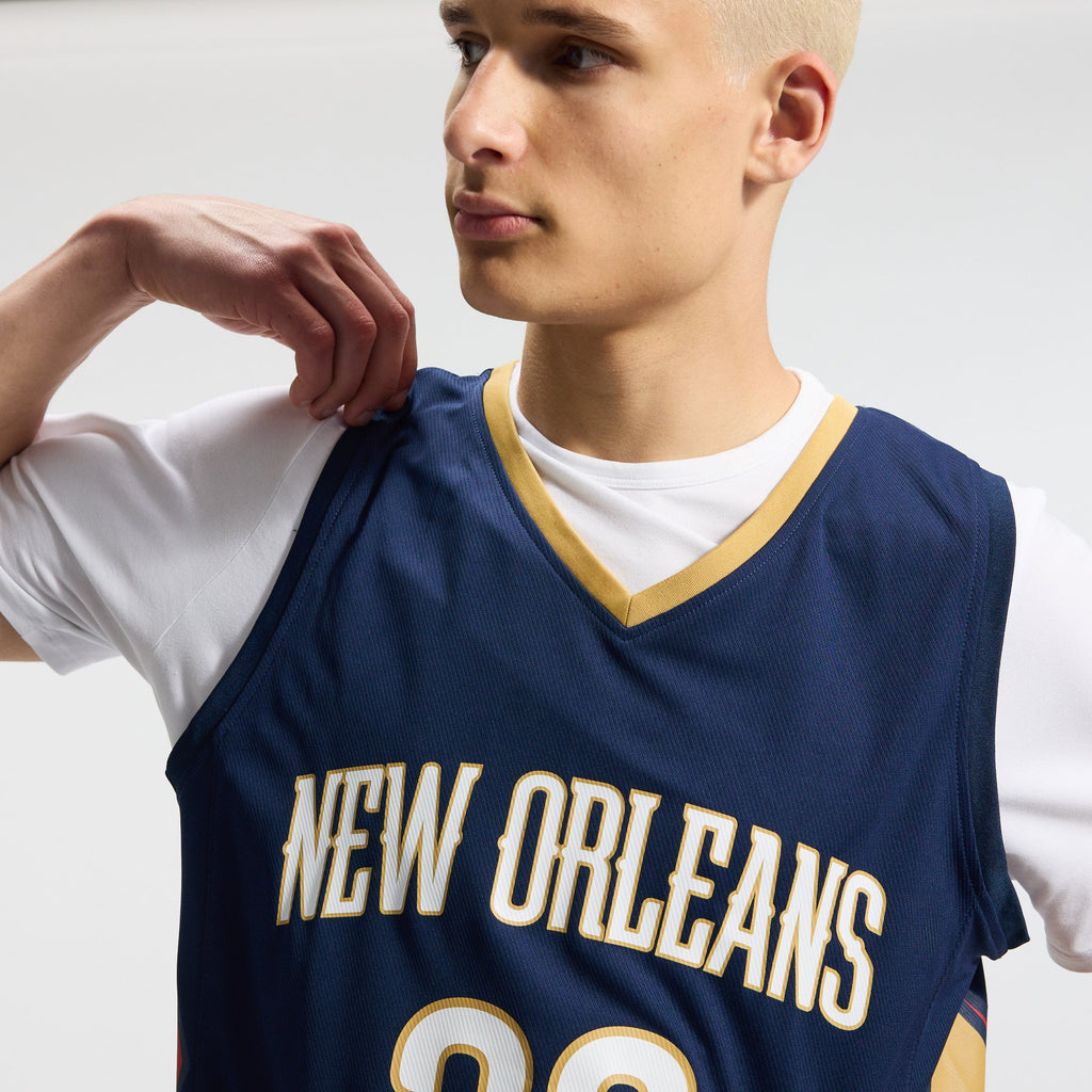 New Orleans Pelicans Derik Queen Fanatics Navy Fast Break Replica Jersey - Icon Edition for Men product image 9, provided